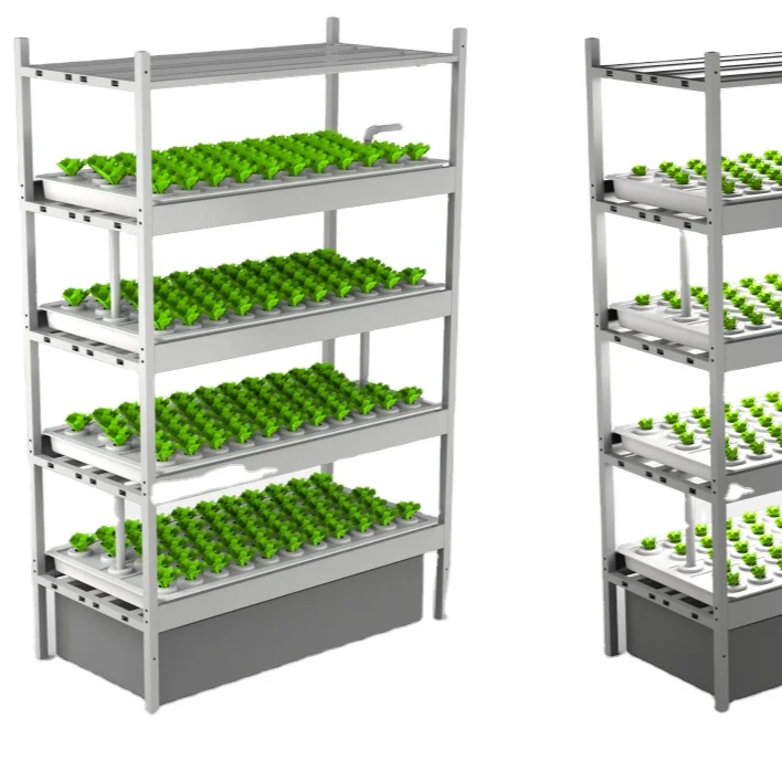 

Hydroponics Indoor Vertical Farm CEA Planting Rack Shelf, Small Greenhouse Grow Table Leafy Green Fruit Vegetables Plant Factory