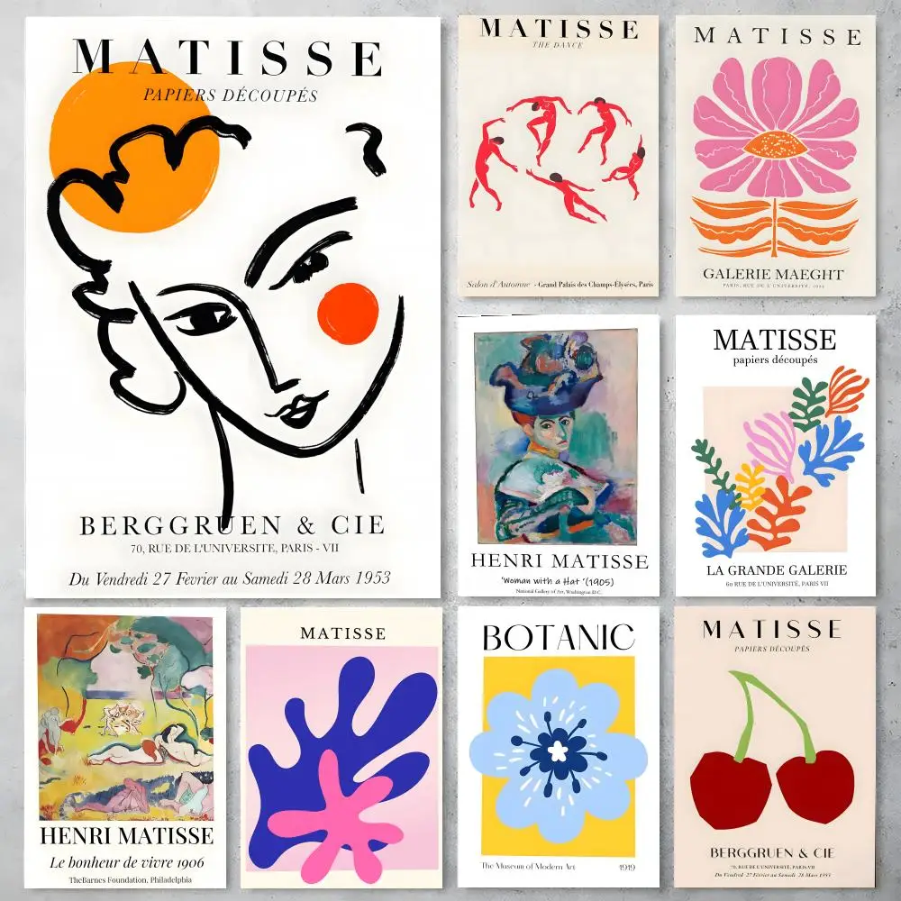 artist  H-Henri Matissee Poster Self-adhesive Art Waterproof Paper Sticker Coffee House Bar Room Wall Decor