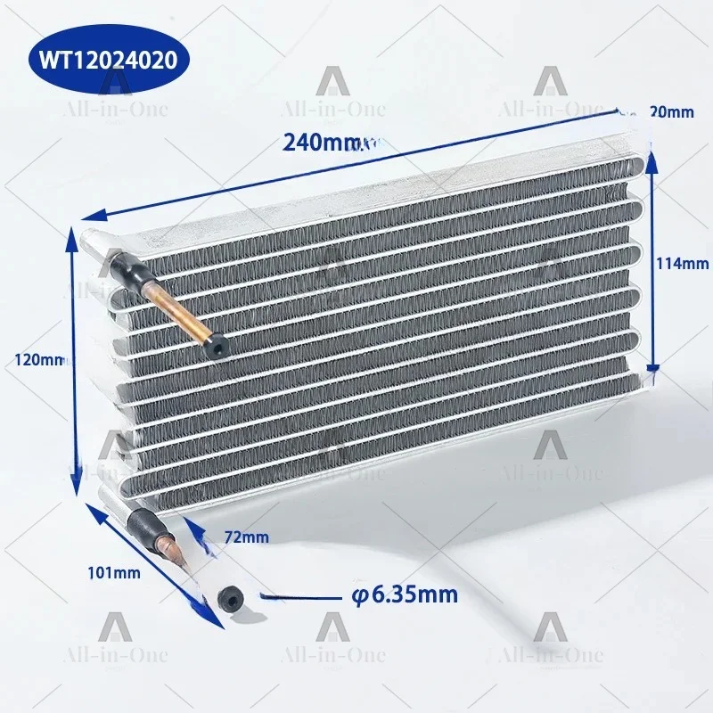 For WT12024020 S Bend Microchannel Air Cooled Condenser Miniature Mini Radiator Evaporator Heat
