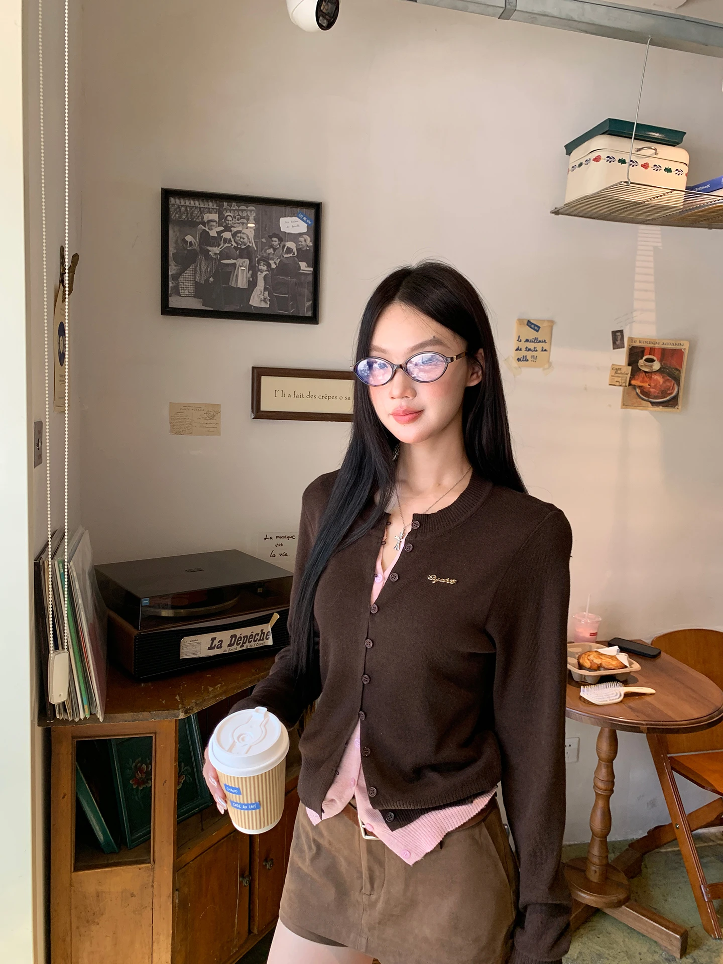 

Красный вязаный открытый кардиган знаменитостей, женский корейский Sle, ранняя осенняя одежда, дизайн Sense, искусственный свитер из двух предметов, пальто