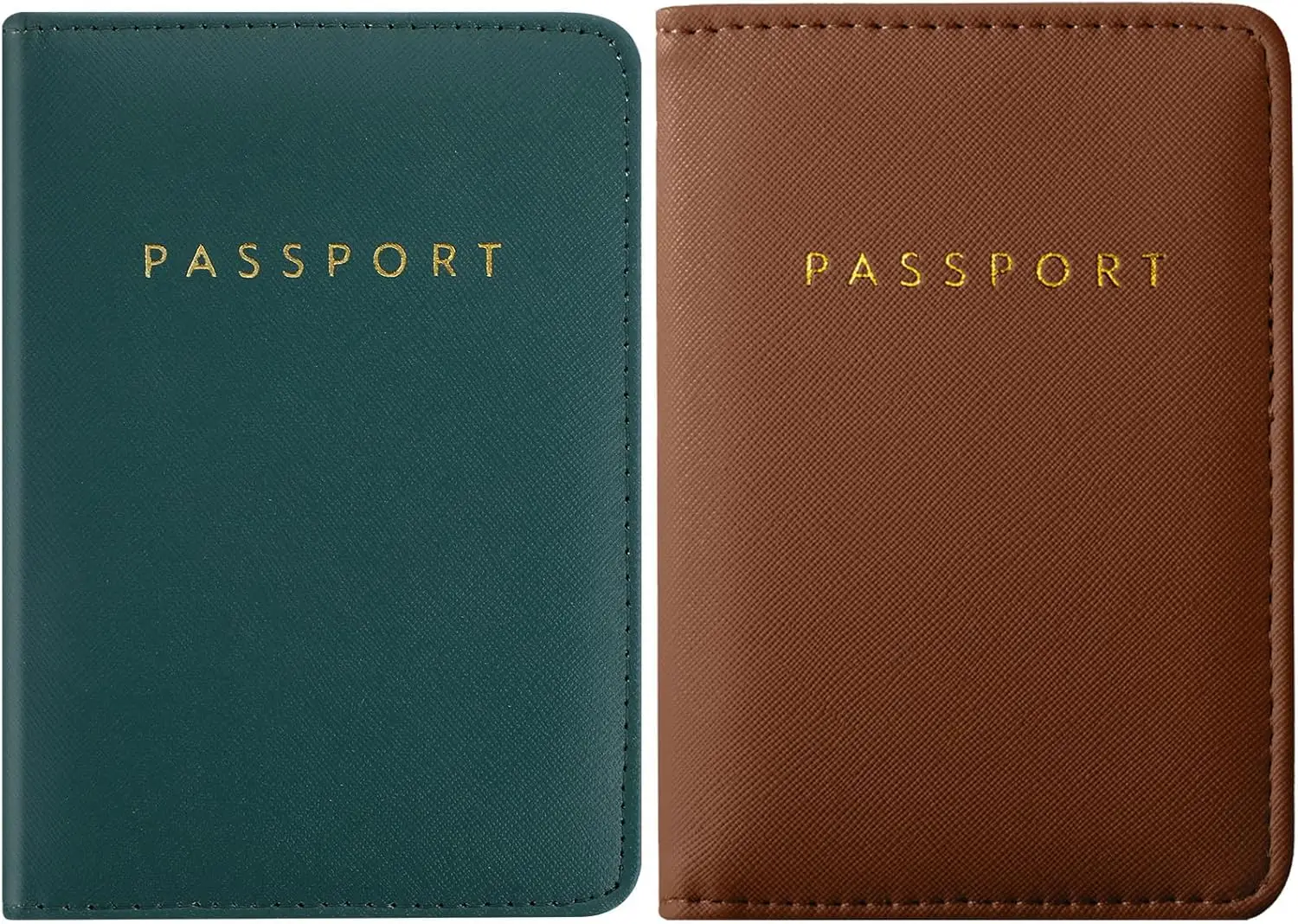 

2 Pcs Waterproof Leather Passport Wallet Case for Travel, Cruise Essentials - Unisex Design
