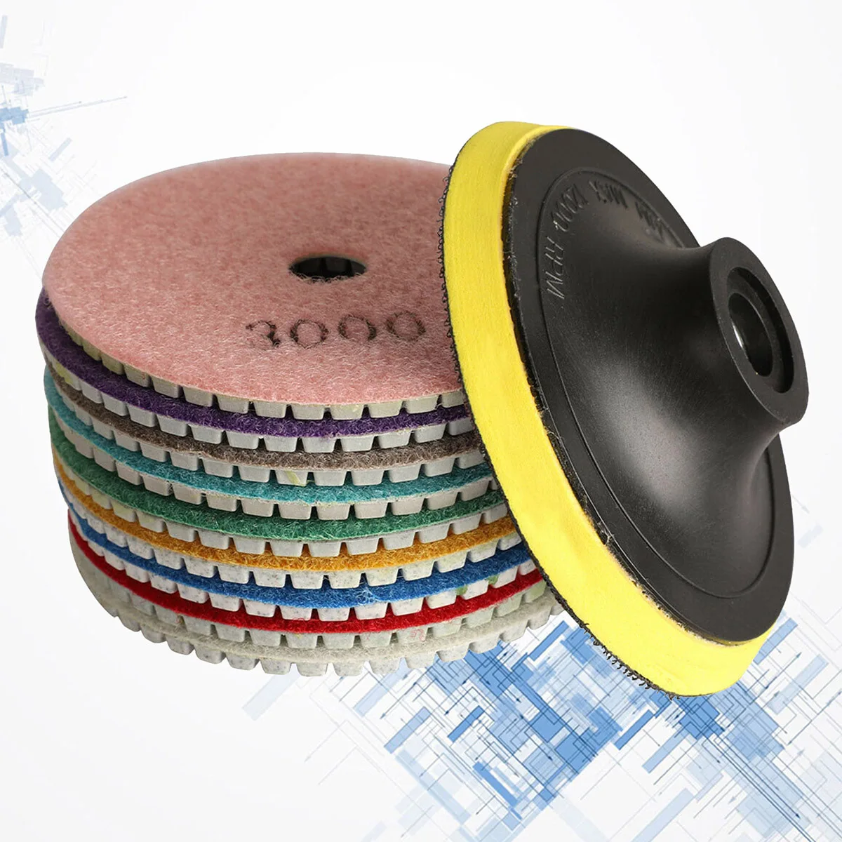 10pcs Diamond Polishing Pads 4 Inch Wet Dry For Granite Marble Stone Concrete Grinding Discs Kit Pads For Stone