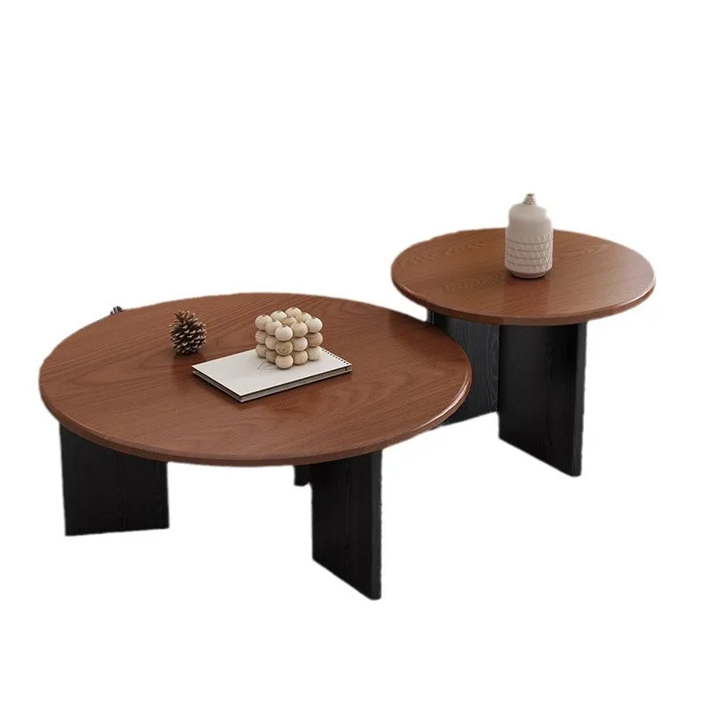 

ound small apartment, very simple modern light luxury, walnut designer, wabi sandy wind edge rock slab corner table