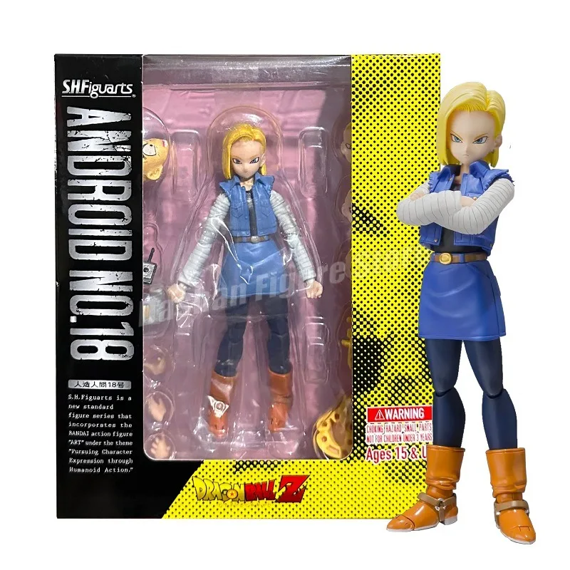 Dragon Ball Z Figure SHF Android 18 Action Figures 13cm Anime PVC Ornaments Joints Movable Collection Lazuli Figurine Model Toys