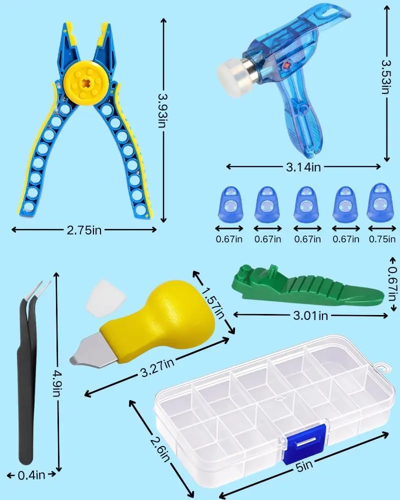 13PCS Remover Building Blocks Tool Kit:Brick Separator,Blocks Tool Suit,Multi-Functional Hammer,Pliers,Tweezers,Finger Protector
