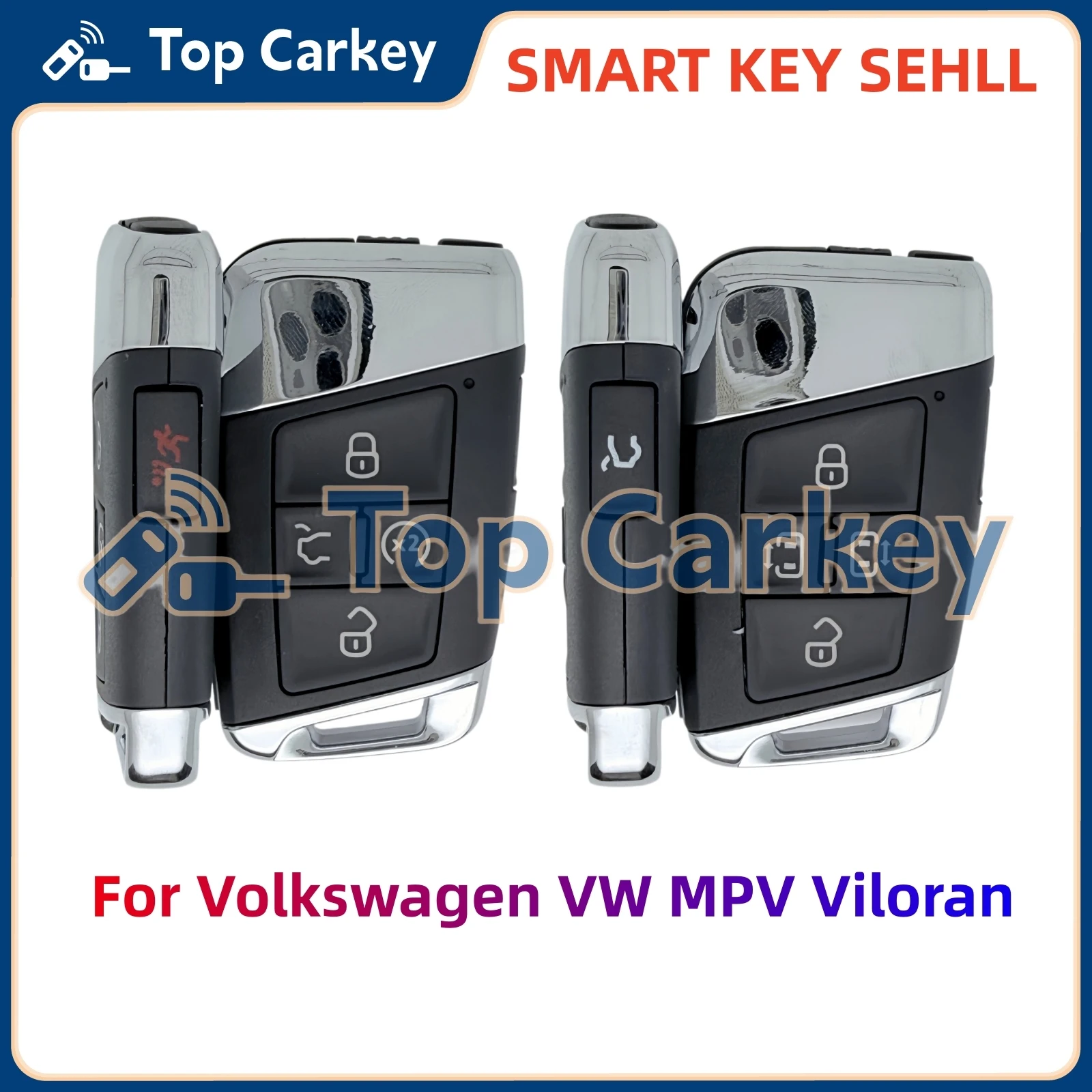 TopCarkey Replacement 5 Buttons Smart Remote Key Shell Cover Fob for Volkswagen VW MPV Viloran Key Shell Case