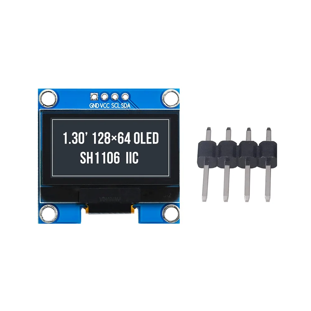 5pcs 1.3 Inch 12864 OLED Display Modules 4Pins Screen White Blue Color Drive Chip SH1106 128x64 IIC I2C Communicate For Arduino