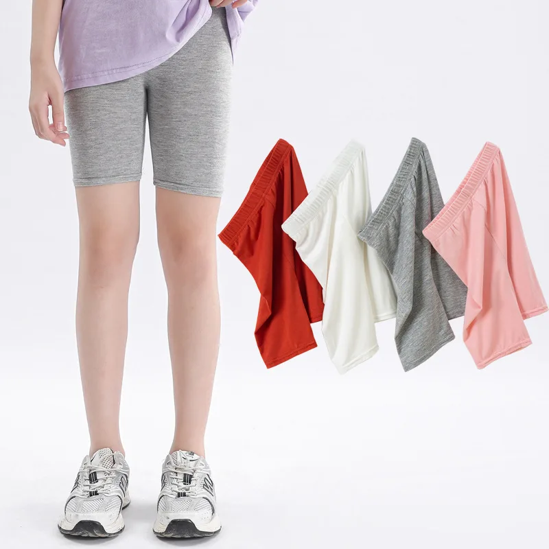 Summer New Girls Leggings Kids Thin Modal Pants Young Student Fashion Safety Pants For 3-12 Years Teen Children Casual Shorts