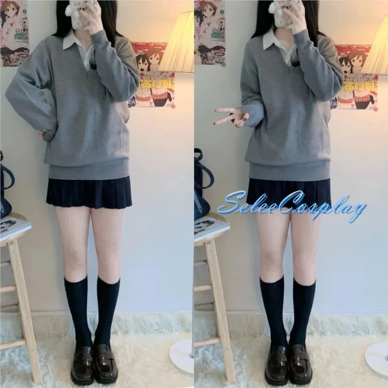 

CyHori Kyoko Косплей JK Униформа Костюм 3 шт. Набор Kyouko Аниме Hori-san To Miyamura-kun Horimiya Косплей Длинный Коричневый Парик Ежедневный Комплект