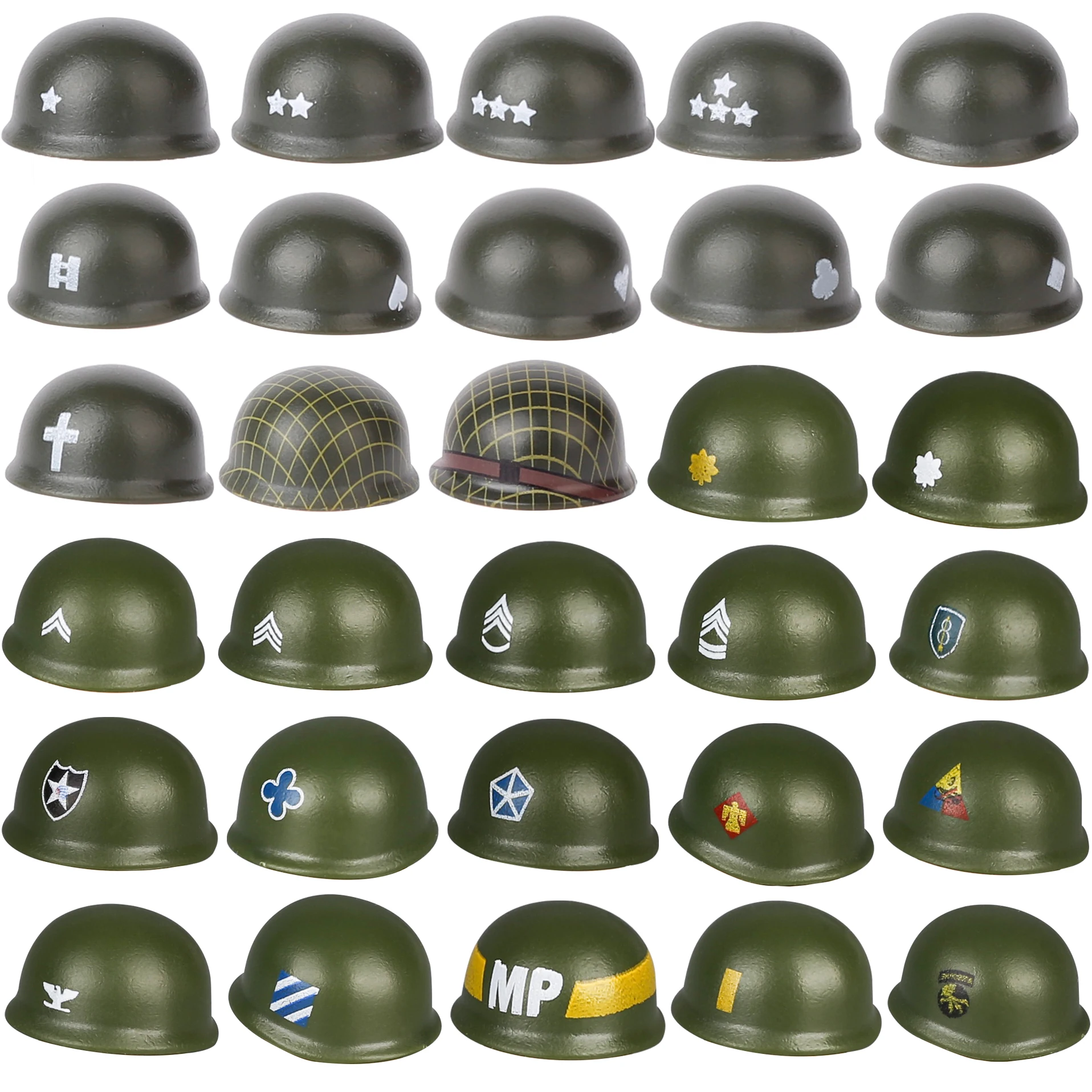 WW2 Military US Soldiers Helmets Building Blocks Army Accessories Bricks Toys Boys Gift