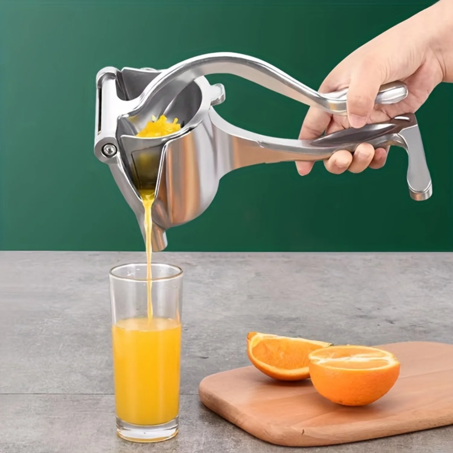 Stainless Steel Citrus Juicer - Manual Hand Press for Fresh Orange, Lemon, and Lime Juice - Seedless, Easy Clean  Tool for Healt