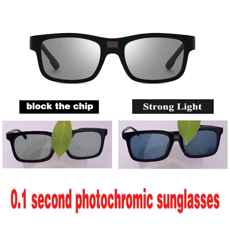 0.1 secondi occhiali da sole polarizzati fotocromatici occhiali da sole scolorimento da uomo occhiali da sole UV400 antiriflesso occhiali da guida