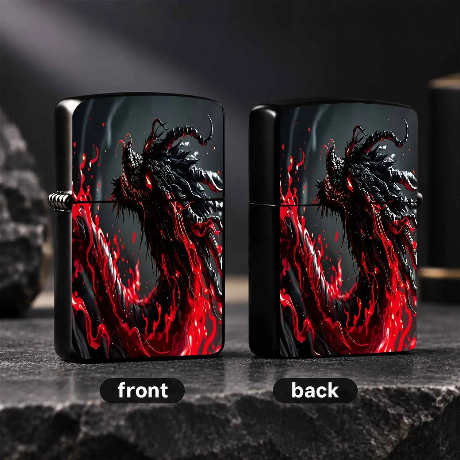 Dark Fiery Dragon Themed Portable Igniter, Exquisite Art Patterned Stylish Accessory, Fits Daily Commute Outdoor Trips Social Gatherings All Scenarios, Premium Visual Texture, Ideal For Personal Use And Gifting, Blends P A Humorous And Inte