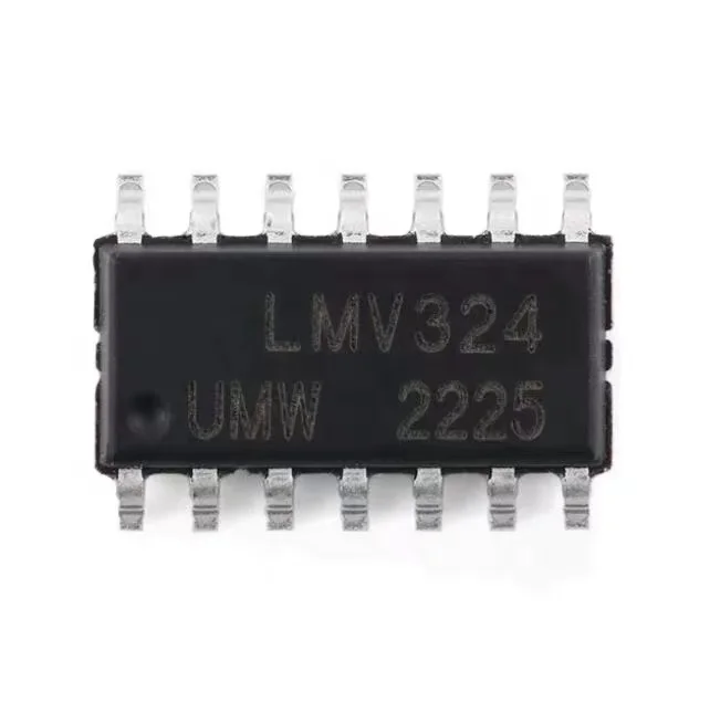 10pcs Original UMW LMV324IDR SOP-14 four channel low-power rail to rail operational amplifier chip