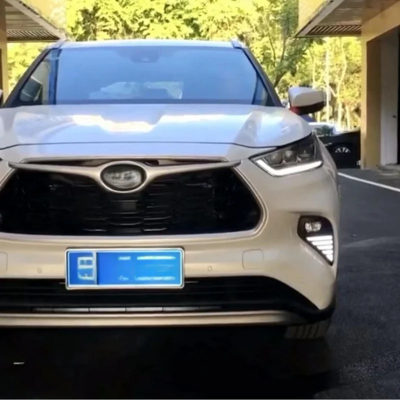SAAR مناسبة لعام 2020 تويوتا نيو هايلاندر تعديل النهار الجري LED أضواء الضباب بدوره إشارة L