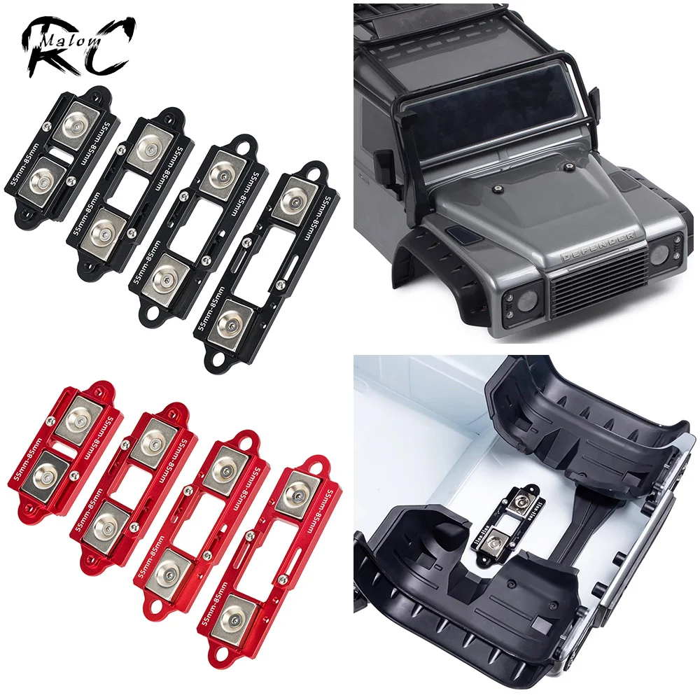 

4Pcs 55-85mm Adjustable Magnetic Body Post Mount Stand for 1/10 RC Crawler TRX4 TRX6 SCX10 90046 D90 86100 MST CFX CC01