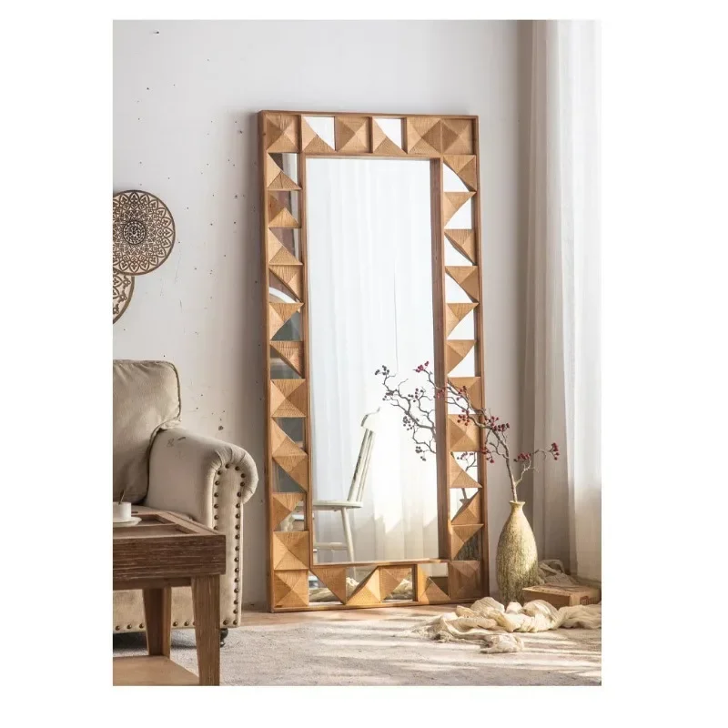 Prismatic creative floor mirror, American retro mirror, clothing store fitting mirror, bedroom full-body mirror