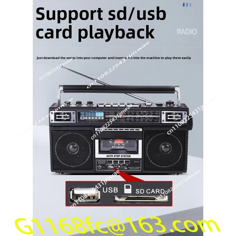 Vintage Four-band Student Tape Cassette Bluetooth USB Stick SD Radio