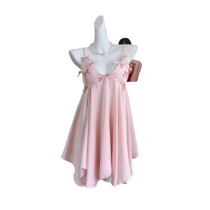 Thin Cream Color Sweet Girl Skirt Home with Chest Pad Thin Super Fairy Nightdress Sexy Pure Desire Pajamas 2026 Summer Underwear