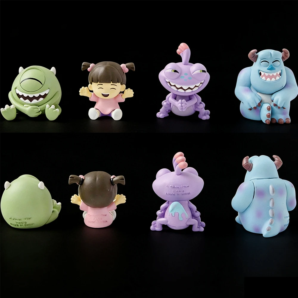 4 Figuras de Anime Monster Power Company Haha Laugh, Figura de Acción con Pelo Rizado y Ojos Grandes, Abu, Juguetes para Niños, Regalo de Navidad