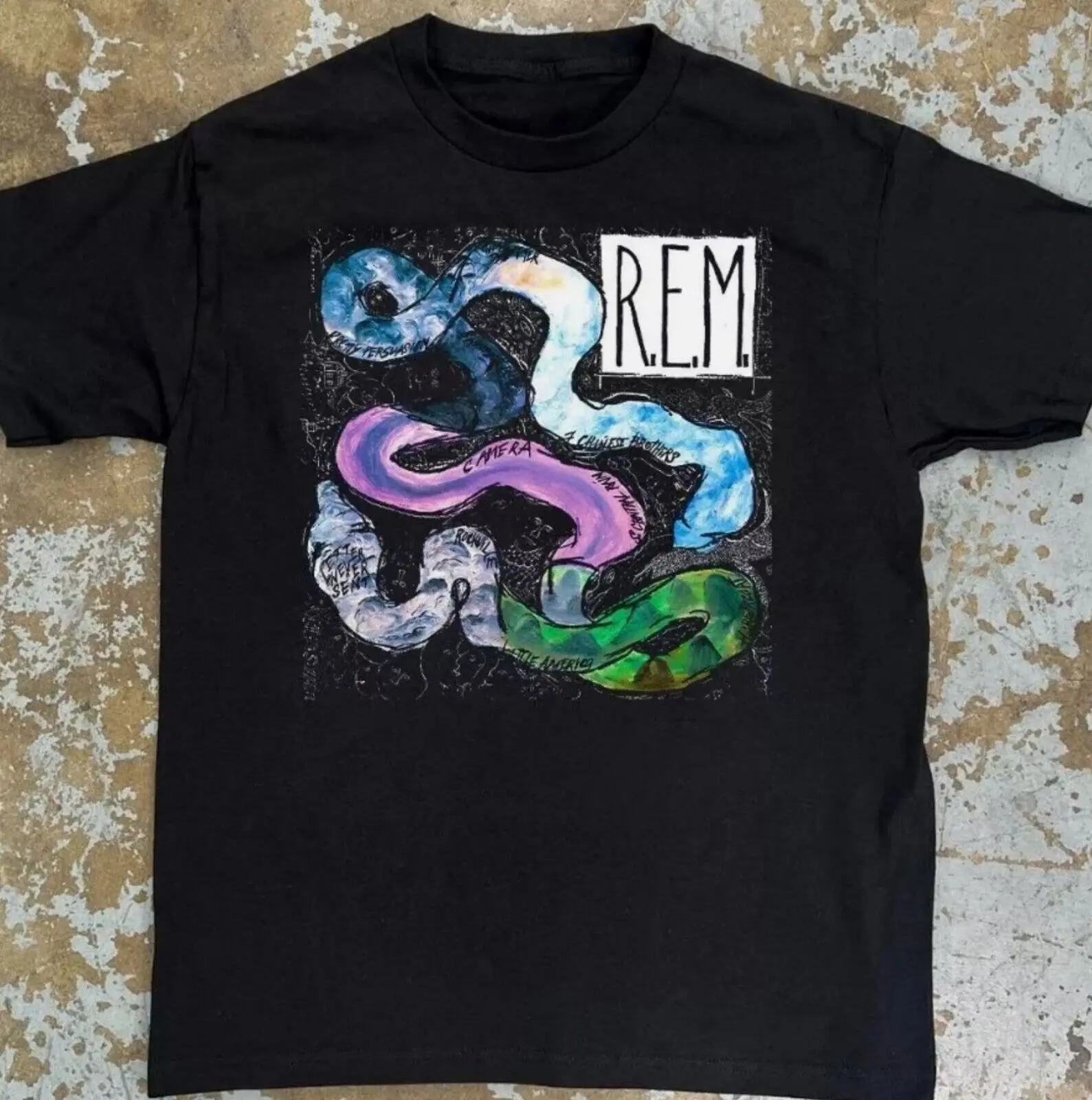 REM Reckoning 1984 Album Promo T-Shirt Black Cotton Size S-5XL For Fans