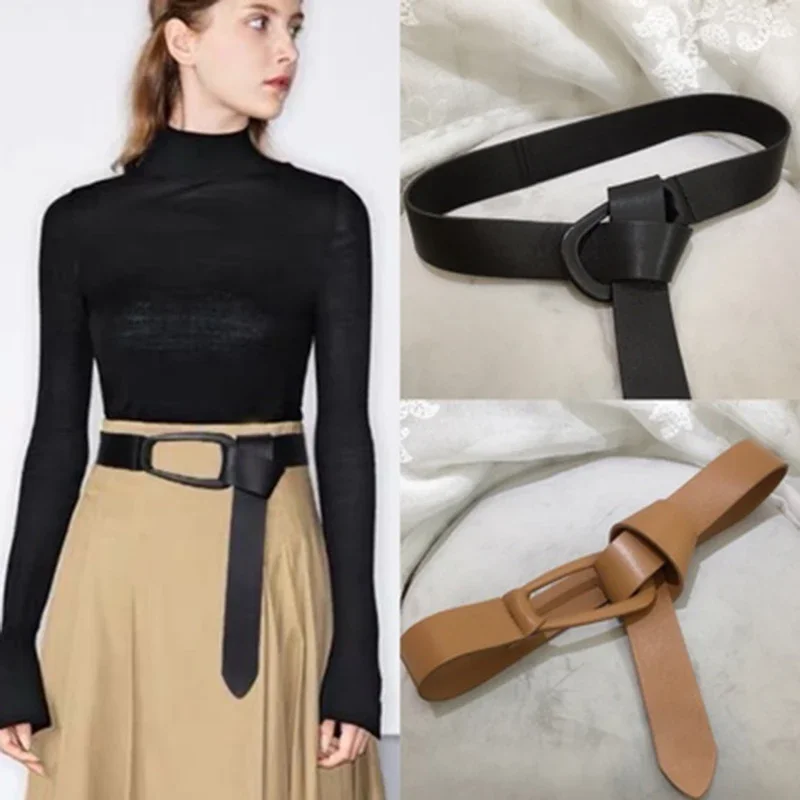 

Genuine Soft Sheep Skin Long Band Belt Female Freely Diable Knot Adjustable Length FOR Dress Or Winter Coat Fashion Italian