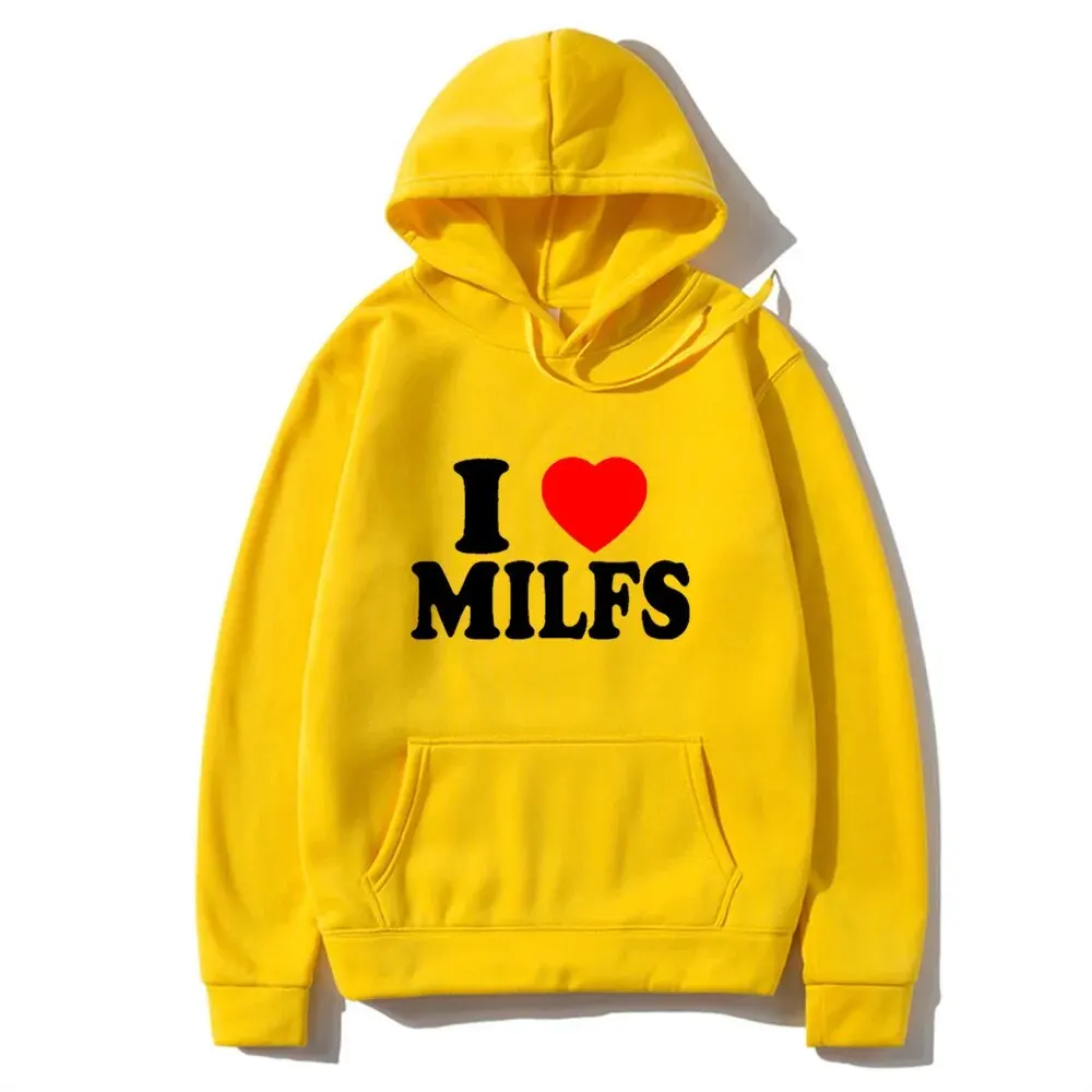 New I Love MILFS Hoodies Letter Printed Men Woman Fashion Hip Hop Hoodie Hooded Sweatshirts Pullovers Unisex Tracksuits Clothing