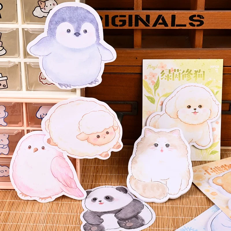 32pcs/lot Kawaii Cat Bear Panda Animal Memo Pad Cute Bird Sheep N Times Stationery Label Notepad Bookmark Post School Supplies