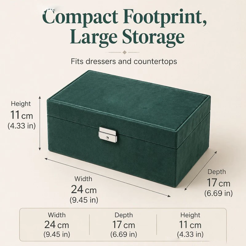 Lockable Travel Jewelry Organizer Box, 2 and 3 Layer Options — detail 7
