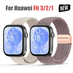 Magnetic Nylon Braided Loop Strap For Huawei Watch Fit 3 2 1 Strap Adjustable Bracelet Wristband For Huawei Watch Belt Correa