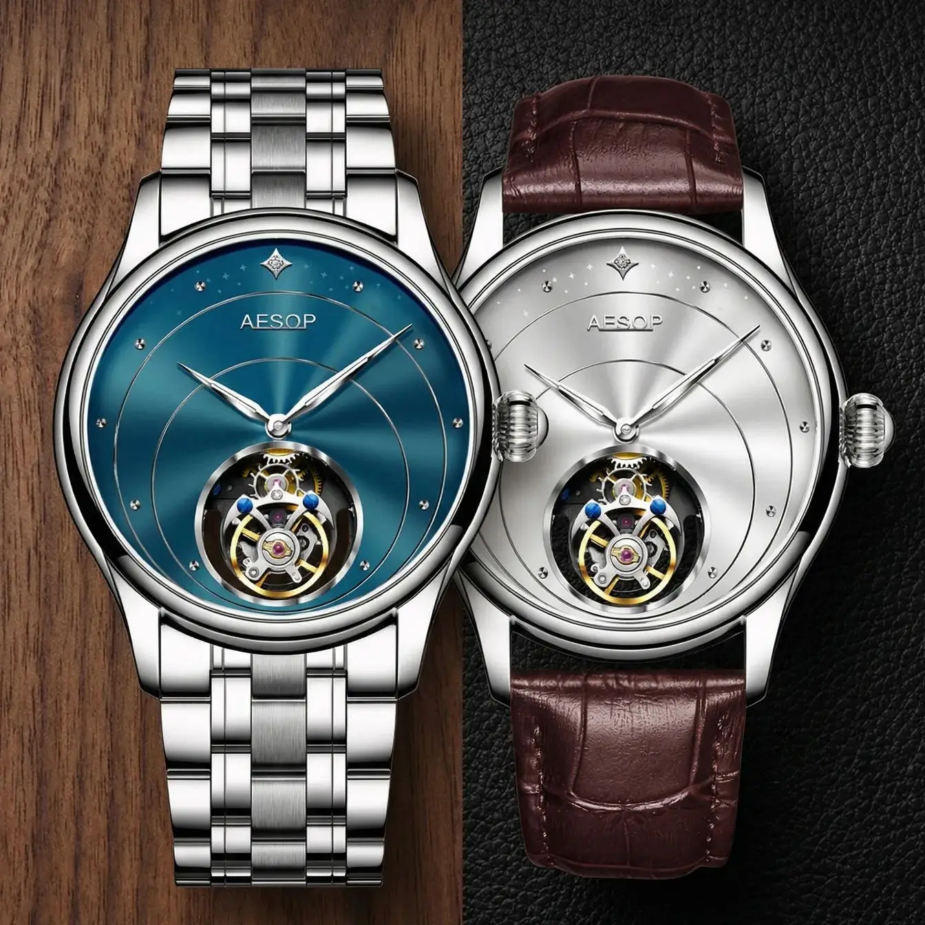 Aesop Tourbillon Master Men's Watch 2020 Sapphire Limited Edition Luxury Business Watch Father Gift Tourbillon Movement
