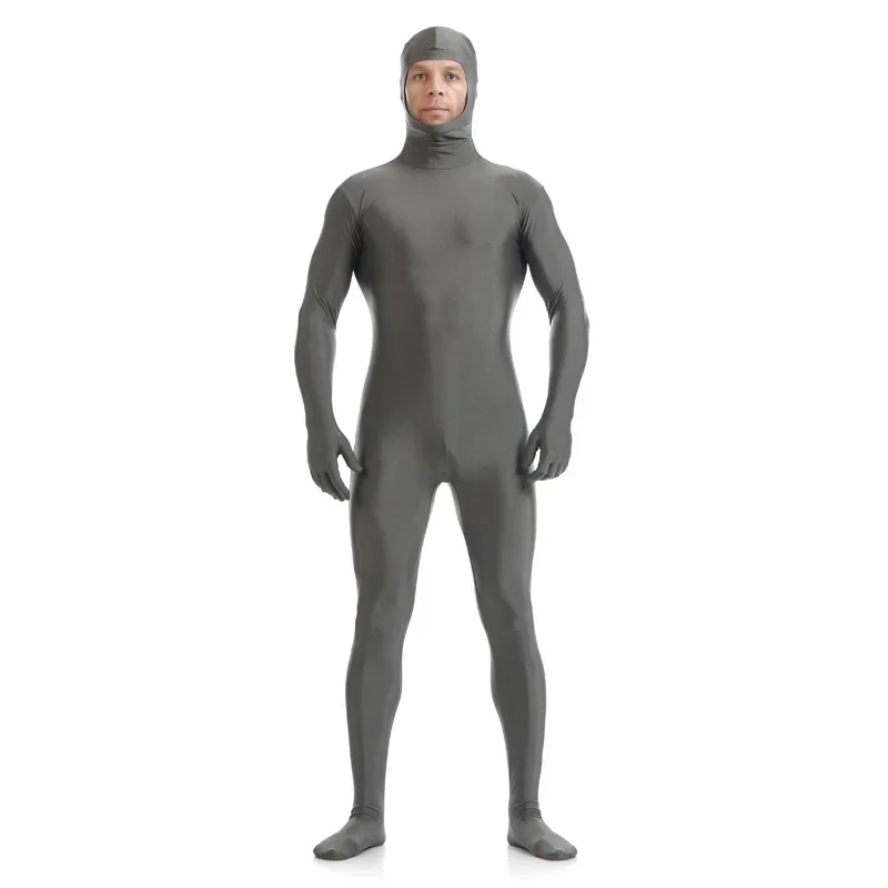 Zentai novo adulto terno de corpo inteiro para o dia das bruxas homens segunda pele compressão apertada náilon elastano bodysuit trajes cosplay