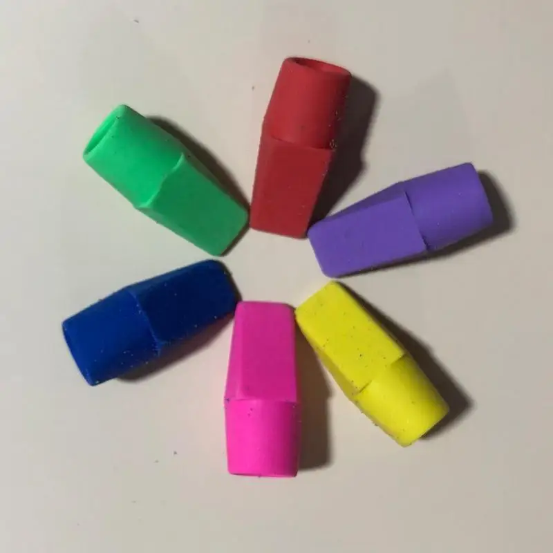 50 шт. цветные ластики, колпачки для ластиков в форме долота, ластик для карандашей, топперы, студенческие корректирующие принадлежности для рисования, канцелярские принадлежности