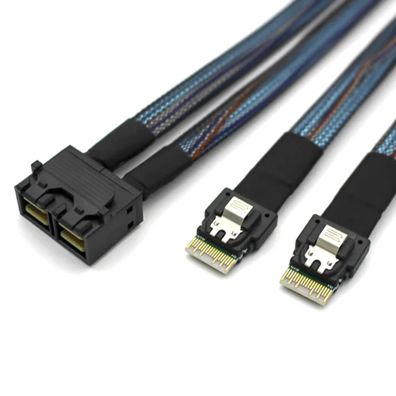 High Speed MINI SAS HD SFF-8643 8I Convert 2X Slimline SAS SFF-8654 4I Server connection cable