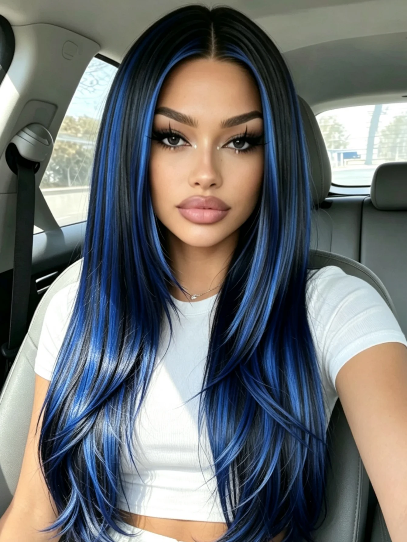

Highlight Blue 200 Density HD Lace Front Wigs Human Hair Brazilian Virgin Hair Pre Plucked Glueless Natural Hairline With Baby Hair 13x4 Lace Front Wigs Long Straight Human Hair Wigs Ear To Ear Long Hairline Music Festival For Daily Holiday