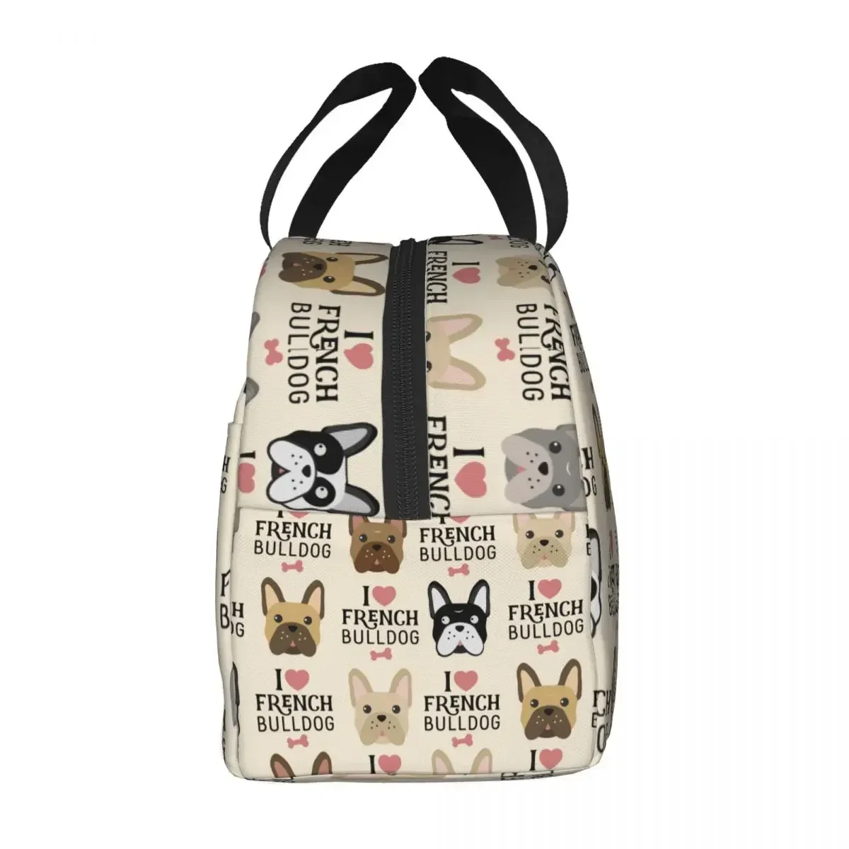 Hot Sale French Bulldog Lunch Bag For Men Women Portable Warm Cooler Insulated Lunch Box For Work School Picnic Food Tote Bags