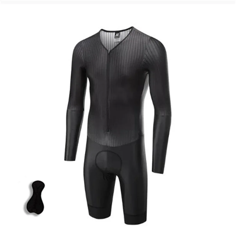 

Men's Cycling Jersey Set Skinsuit One Piece Bike Shirts Suit Bicycle Shorts with Gel Padded