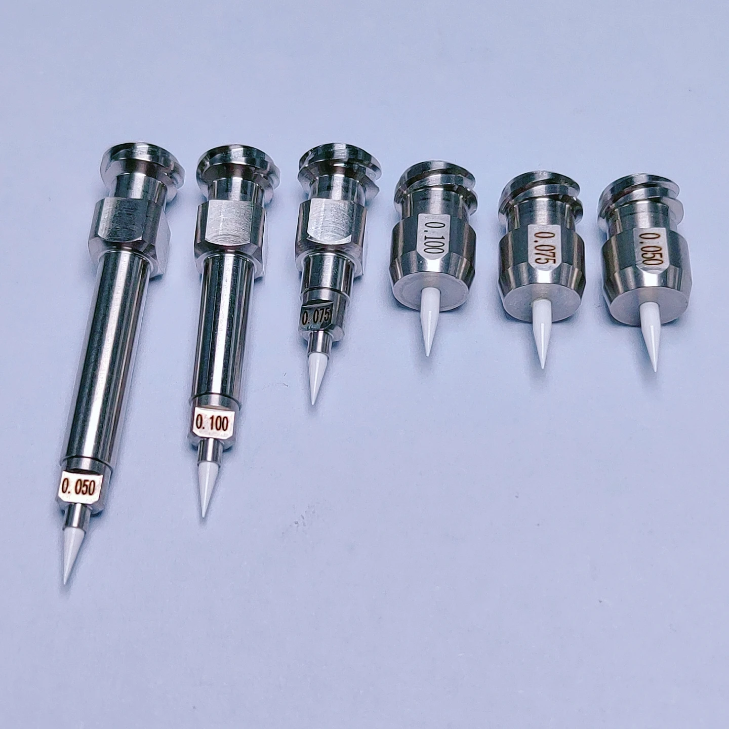 Aguja dispensadora de cerámica de alta precisión, aguja de precisión de doble rosca, aguja de tipo dividido con rosca de tornillo M3.5, Nee microporoso