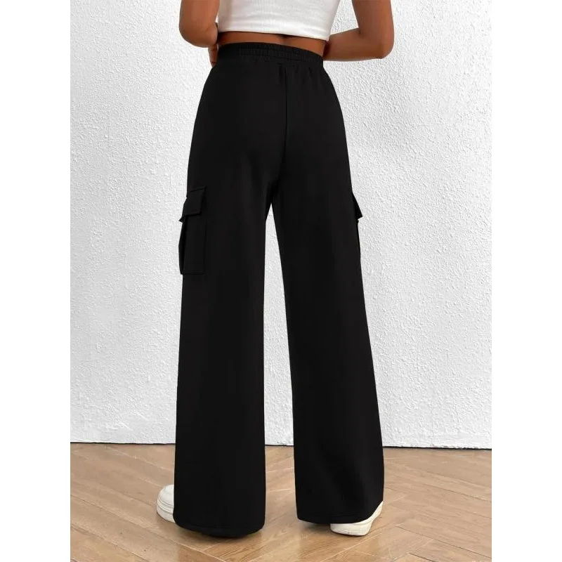 Plus Size Women's Running Sports Pants Loose Wide Leg Casual Pants Casual Exercise Jogging Pants With Pockets