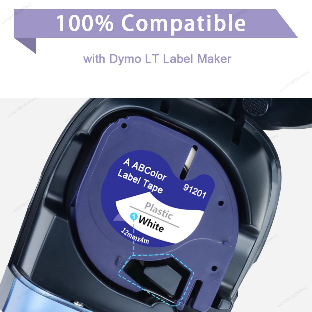 2/5/10PK 91201 Compatible con recargas Dymo Letratag 91201 91331 12267 91200 91202 Cinta LT de 12 mm para rotuladora Dymo LT100H 100T