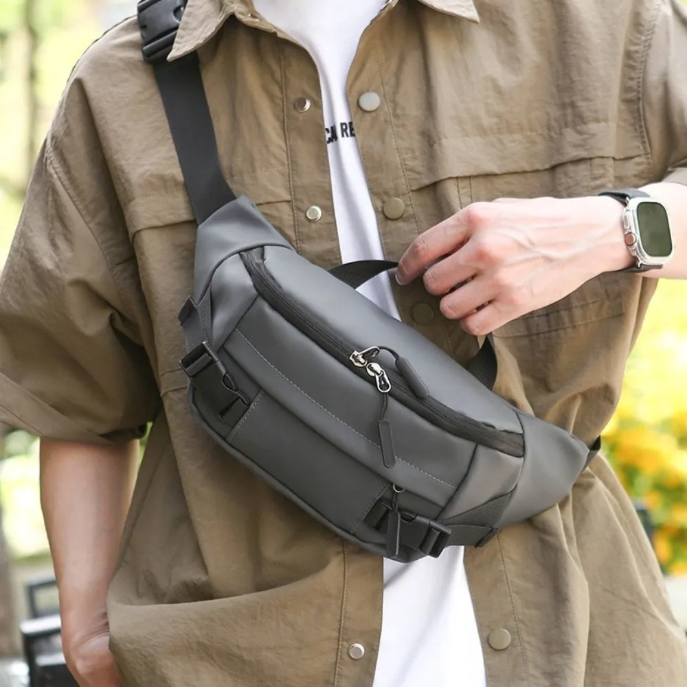 

Multi-function Men Chest Bag Solid Color Lightweight Fanny Phone Pack Wear-resistant Crossbody Bag Sports Phone Bag Riding