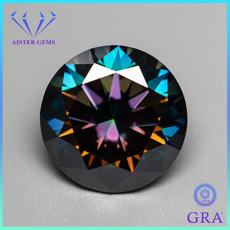 

New Rainbow-purple Color Moissanite Stone 0.5-5.0ct Certified Moissanite Lab Diamonds Pass Diamond Tester with GRA Reports