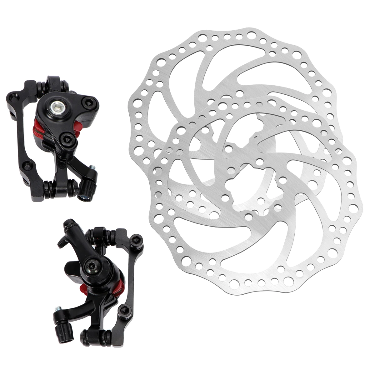 

Mechanical Disc Set 160mm Silver Disc Brake Kit For Mountain Bicycle Front Rear Rotors Pads Calipers for Mountain Bike Cycling