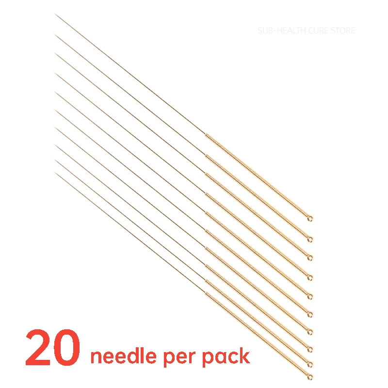 20 Pcs/Pack Gold Plated Sterile Acupuncture Needles Hyposensitivity Non-Disposable Use Full Gilded Needle Iatrophysics Dropship