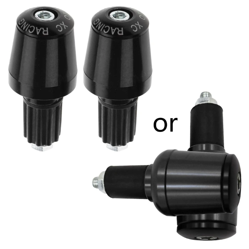 1 Pair Aluminum Bike Handlebar End Plugs, Expanding Locking Bar End Caps for Motorcycle Bar End for 7/8
