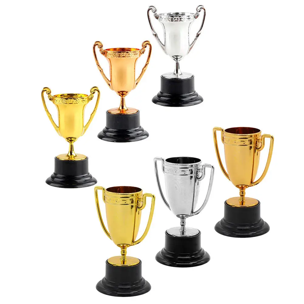 6 Pcs Mini Trophy Engraved Trophies Small Cup Competition Ornament Simulated Funny