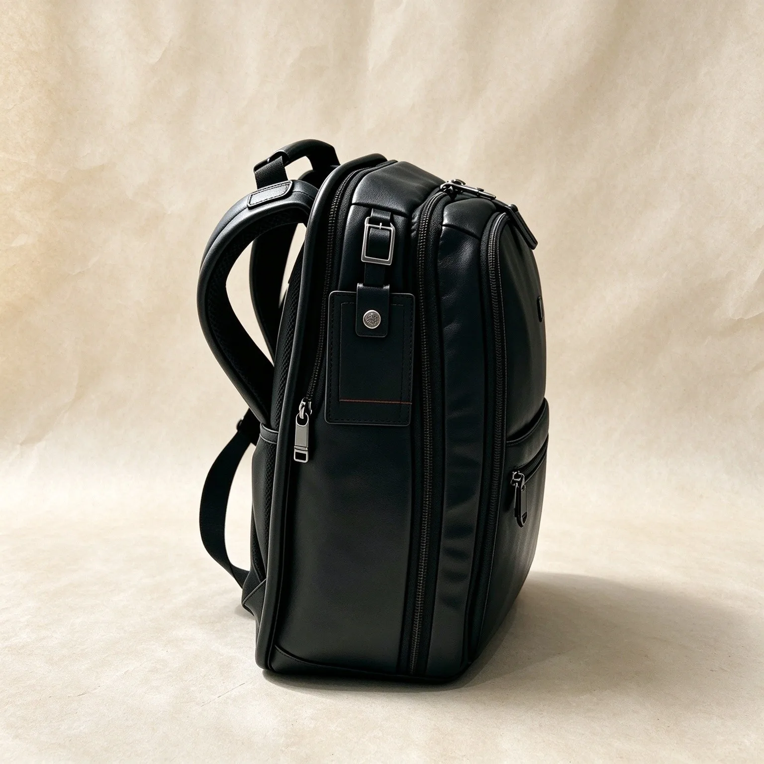 Stylish Waterproof Top Grain Leather Laptop Backpack, High Quality Men Daily Commute Rucksack