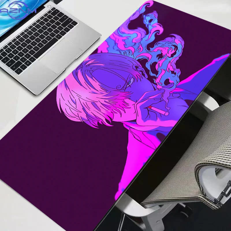Mouse Pad One Piece Sanji Anime Large Gamer Gaming Accessories Speed Keyboard Rubber Lock Edge Desk Mat Laptop Mousepad
