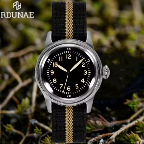RDUNAE 2025 Men Quartz Watch Miyota Super 2035 36mm Military Stainless Steel K1 Mineral Glass Luminous Waterproof Reloj Hombre