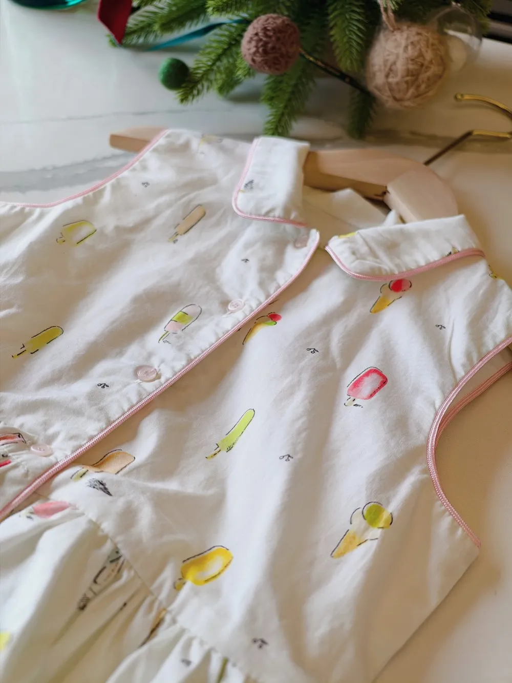 summer baby girls clothes dress Cartoon ice cream pattern printed sleeveless dress girls French style dress